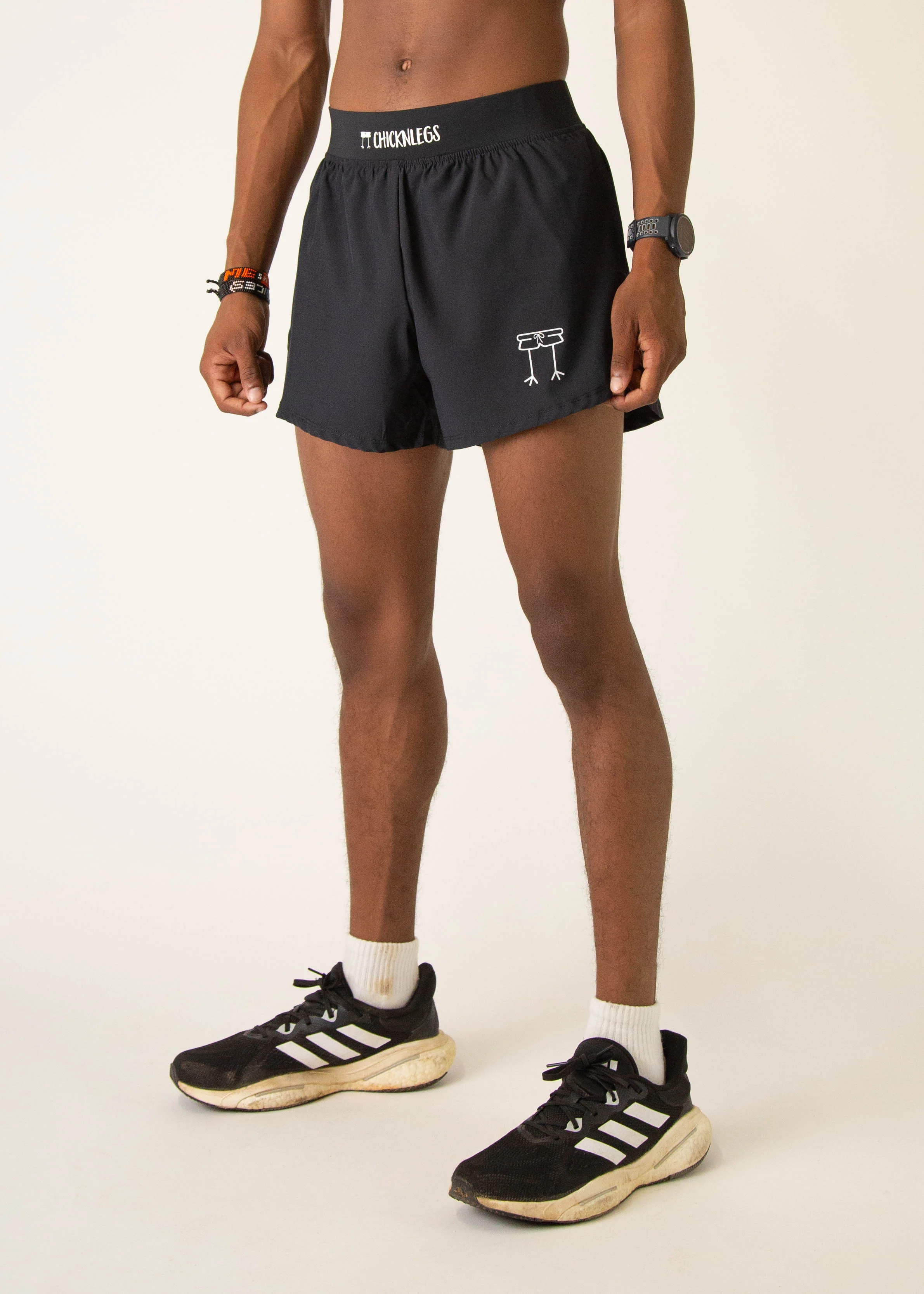 Men's Black 4" Half Split Shorts - Image 3