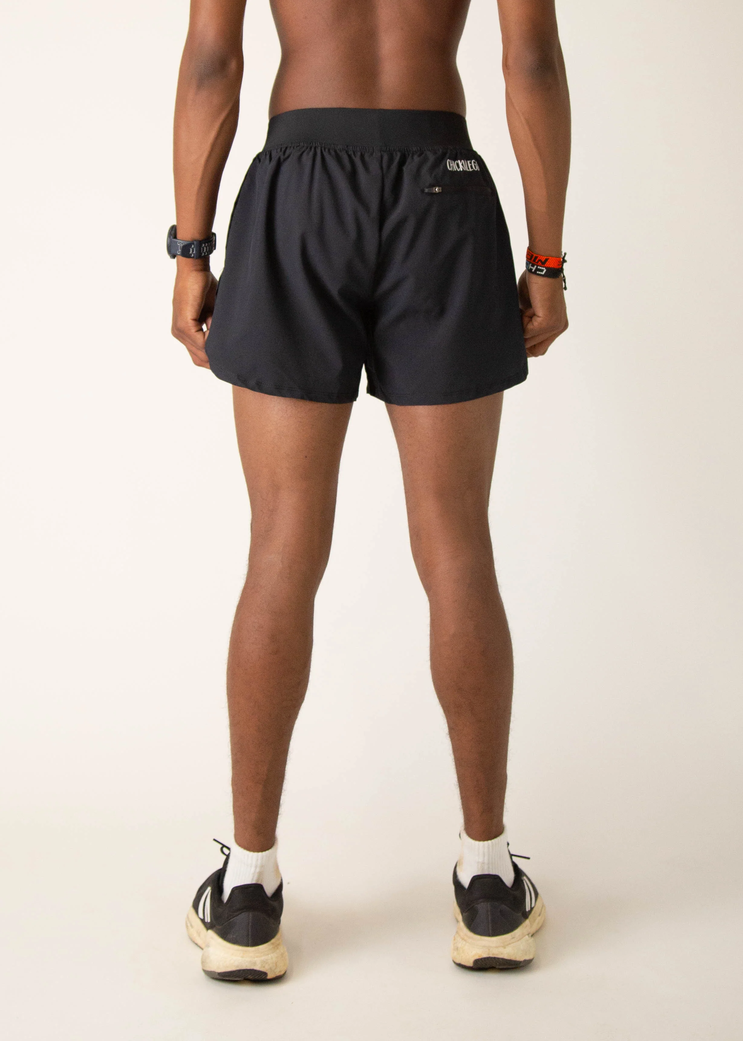 Men's Black 4" Half Split Shorts - Image 4