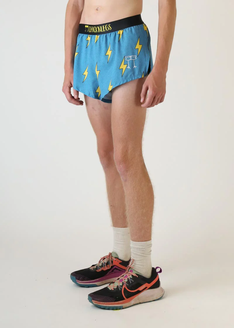 Men's Blue Bolts 2" Split Shorts - Image 4