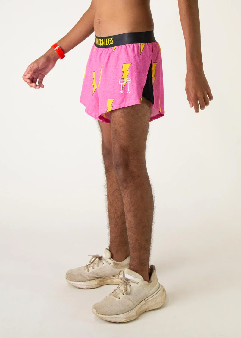 Men's Pink Bolts 2" Split Shorts - Image 4