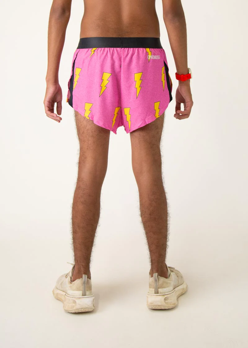 Men's Pink Bolts 2" Split Shorts - Image 5