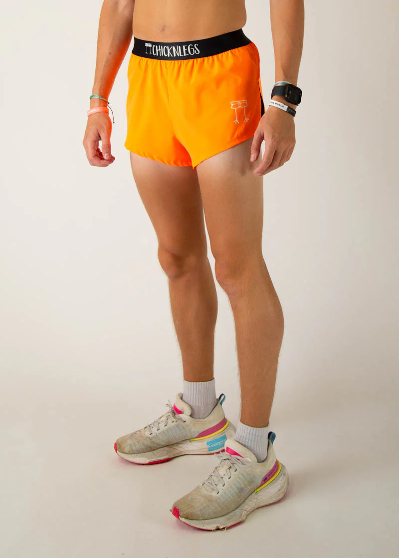 Men's Neon Orange 2" Split Shorts - Image 3