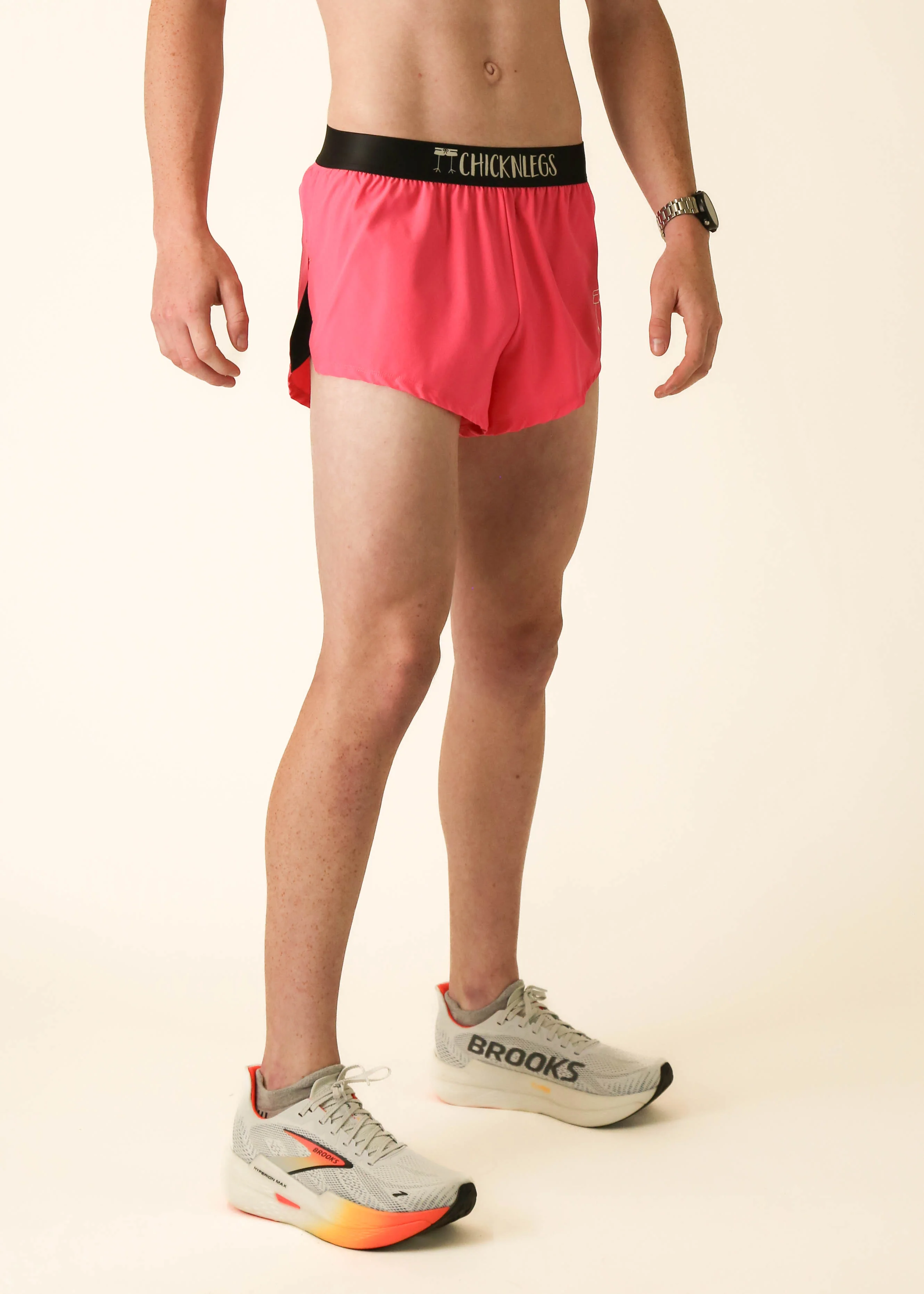 Men's Neon Pink 2" Split Shorts - Image 4