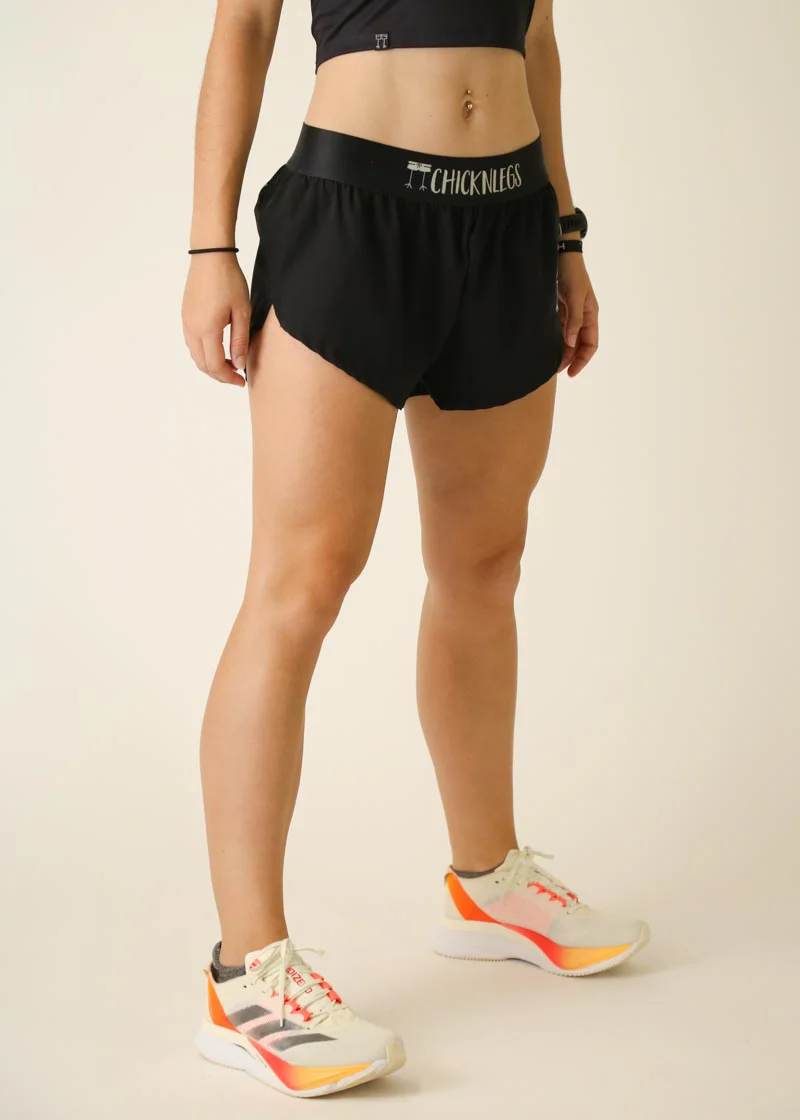 Women's Black 1.5" Split Shorts - Image 3