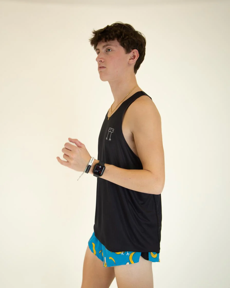 Men's Black Performance Singlet - Image 3