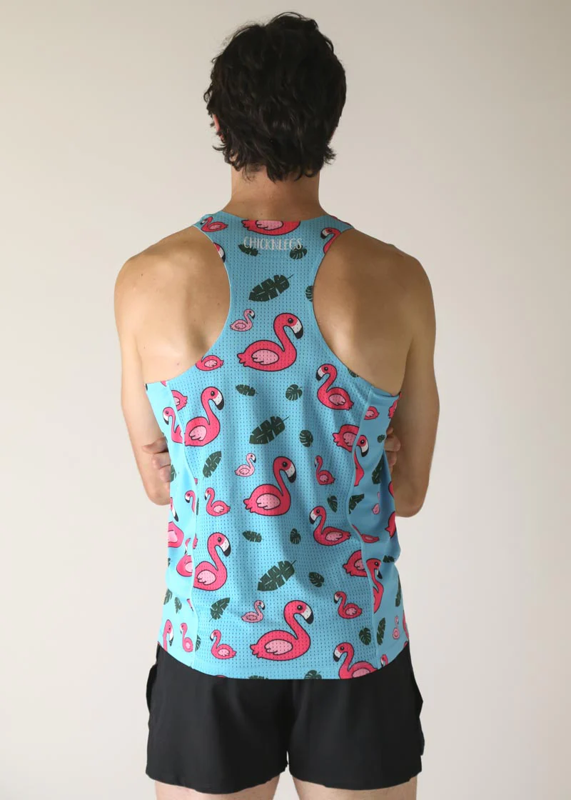 Men's Blue Flamingo Performance Singlet - Image 4