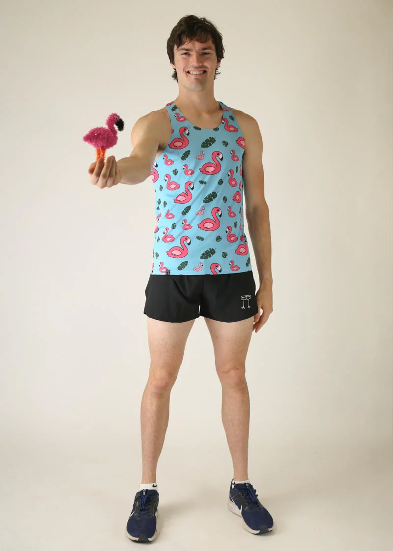 Men's Blue Flamingo Performance Singlet - Image 5