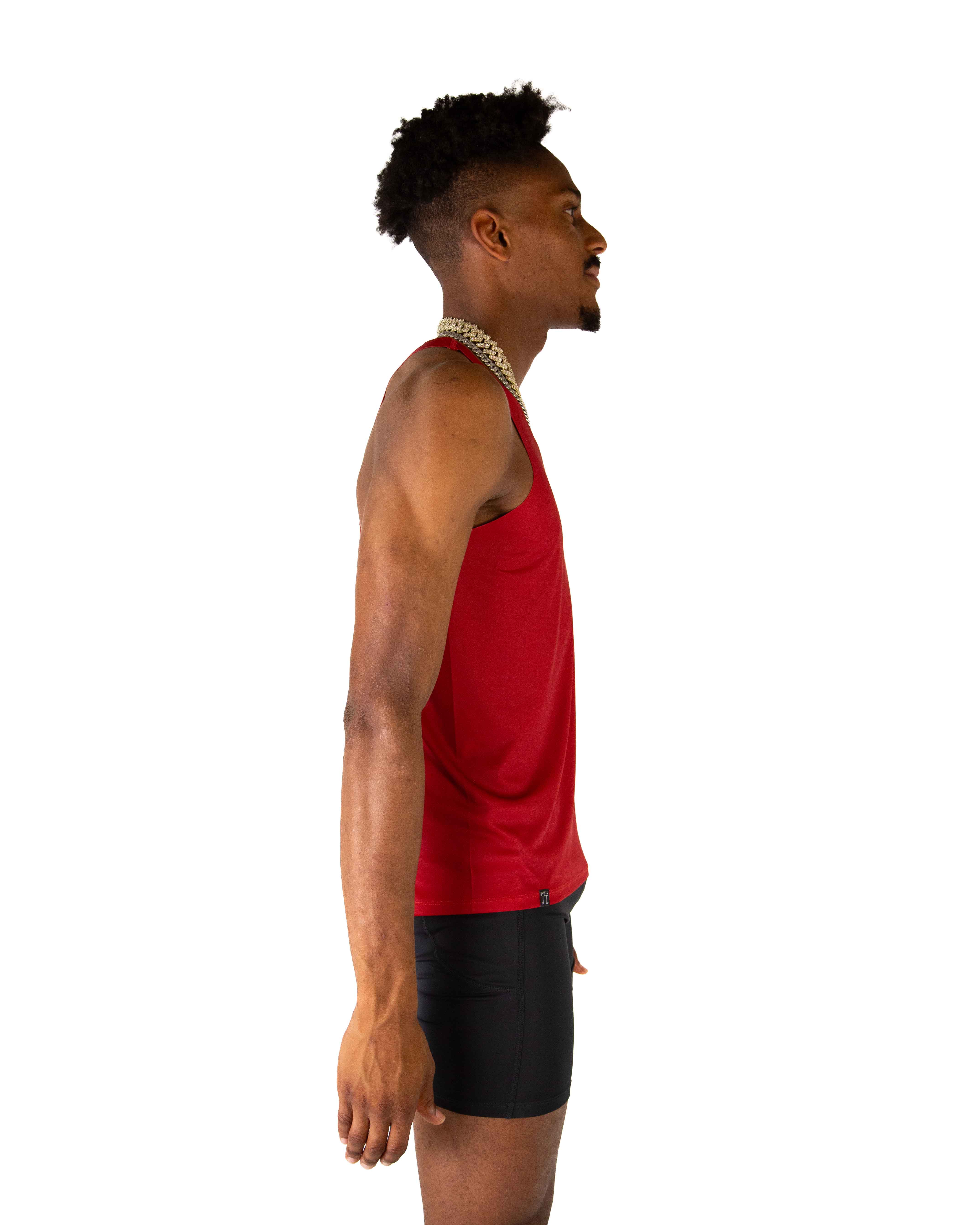 Men's Cardinal Red Performance Singlet - Image 3