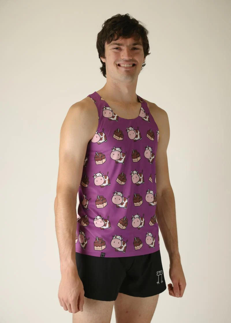 Men's Choccy Cows Performance Singlet - Image 3