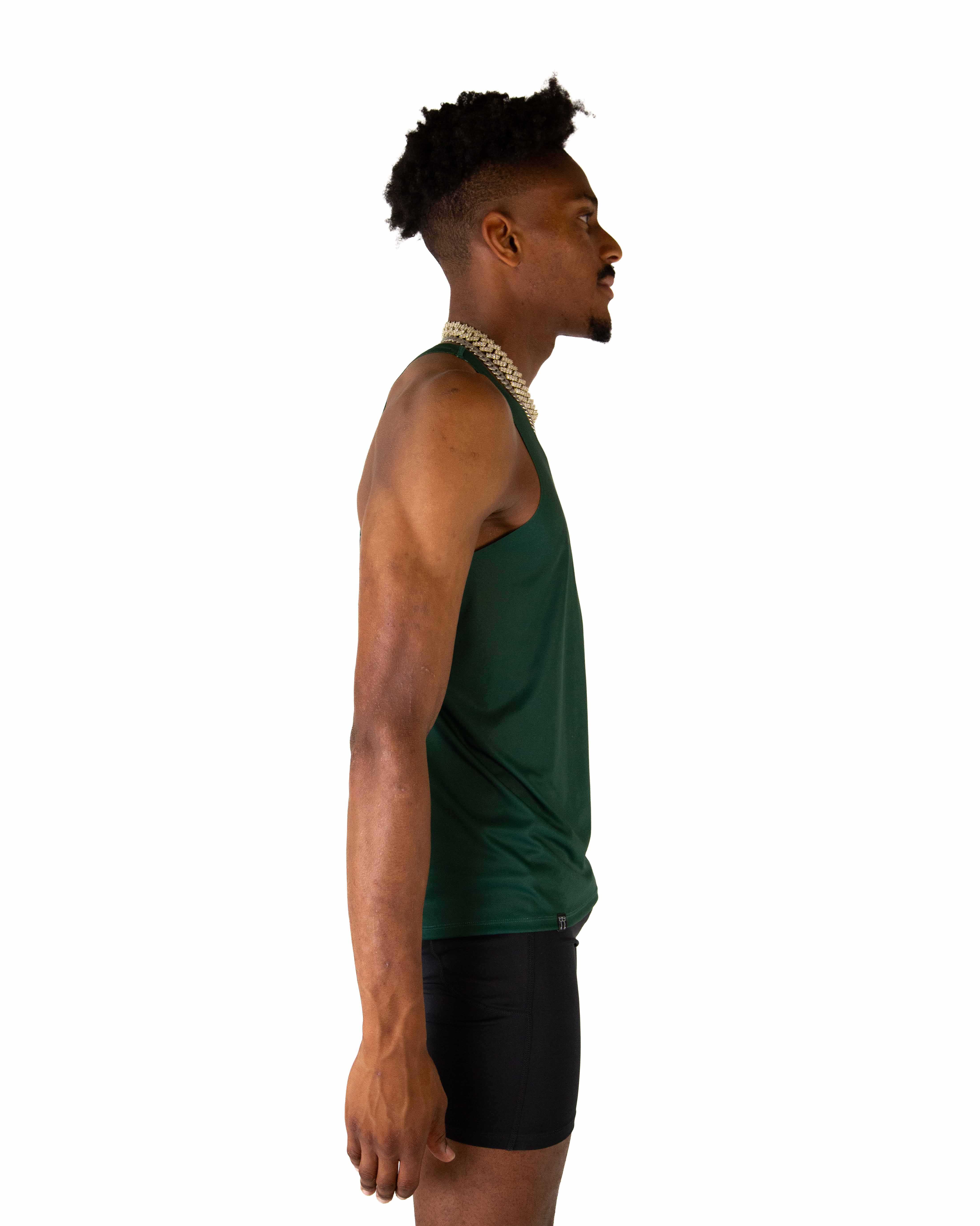 Men's Forest Green Performance Singlet - Image 3