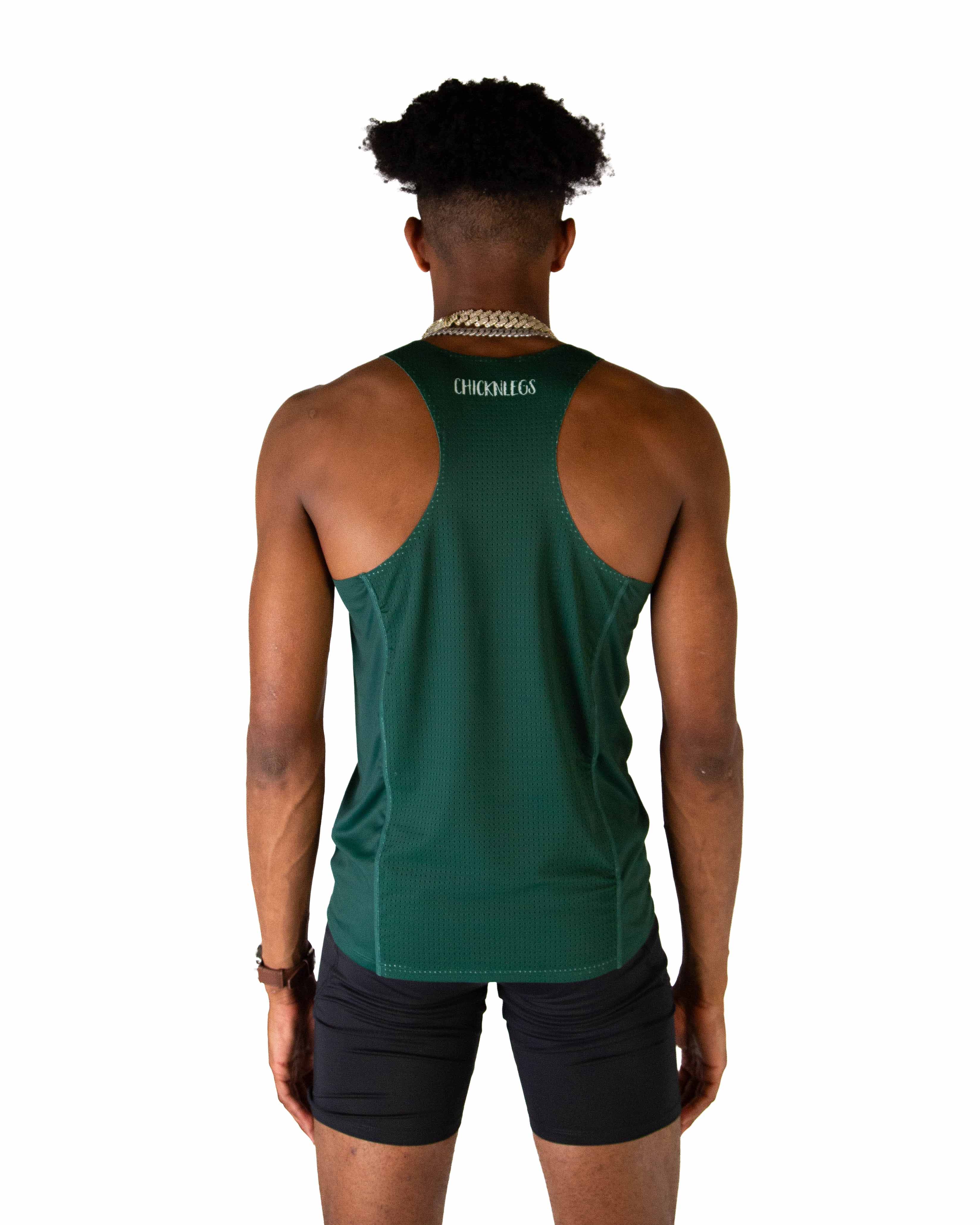 Men's Forest Green Performance Singlet - Image 4