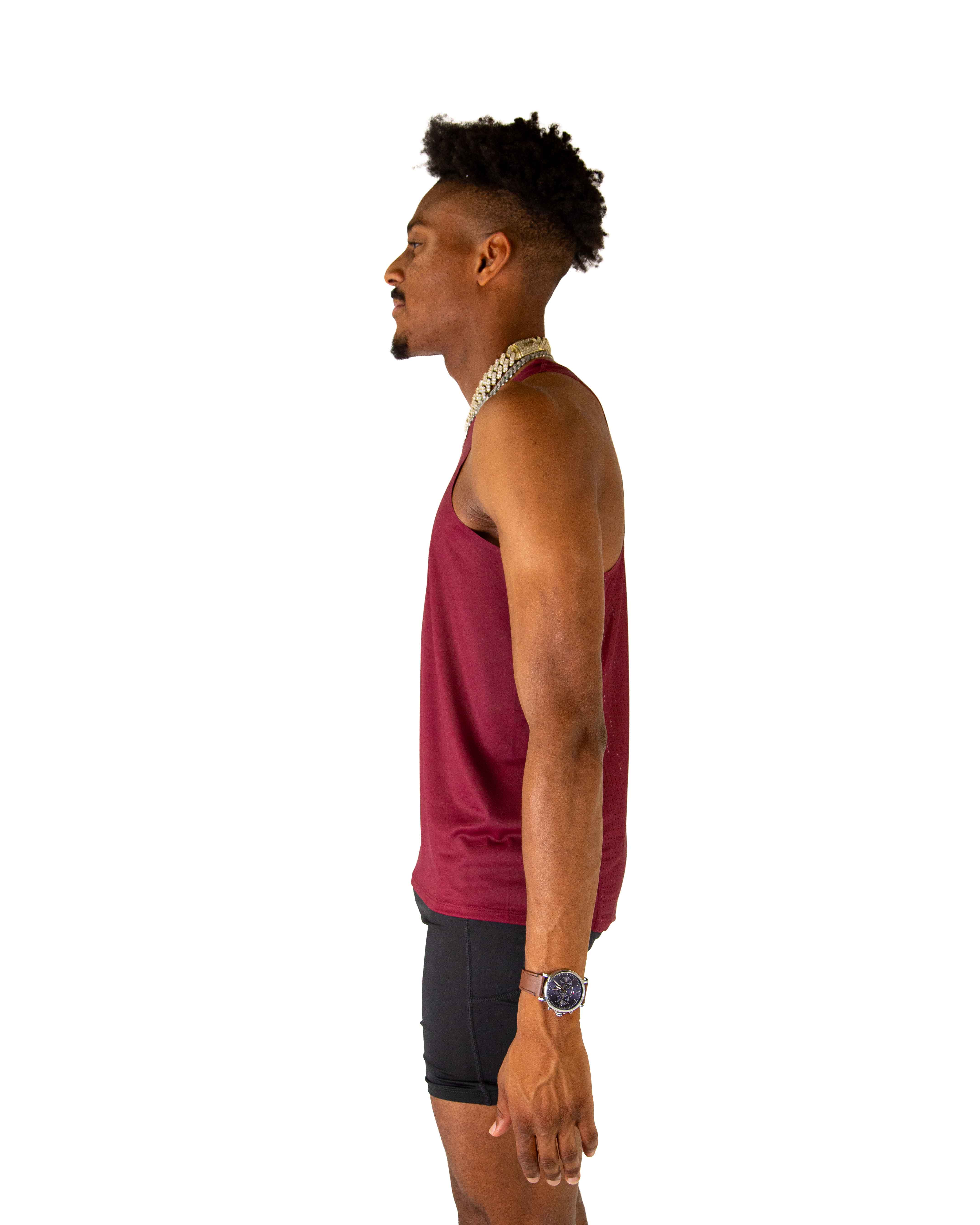 Men's Maroon Performance Singlet - Image 3