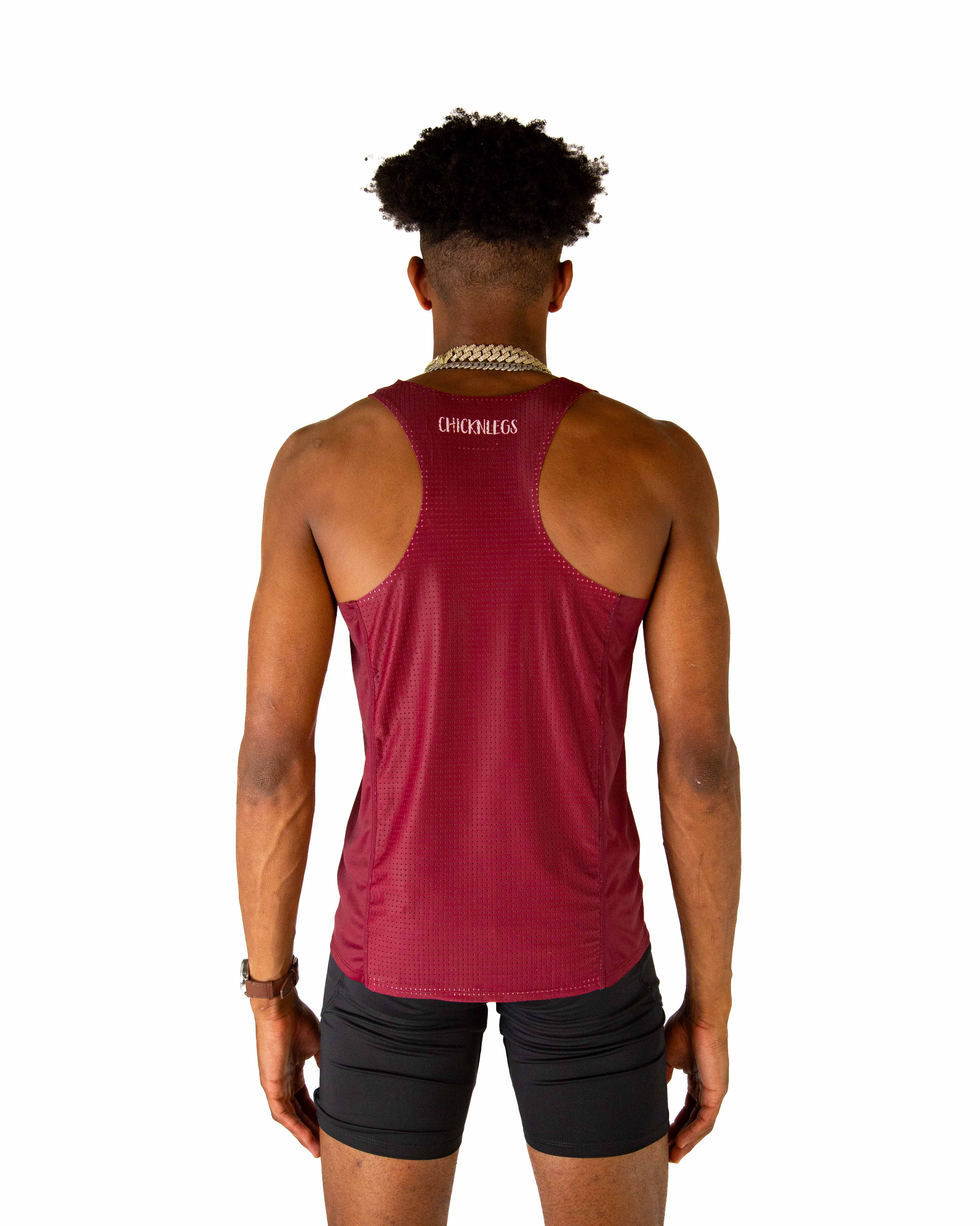 Men's Maroon Performance Singlet - Image 4