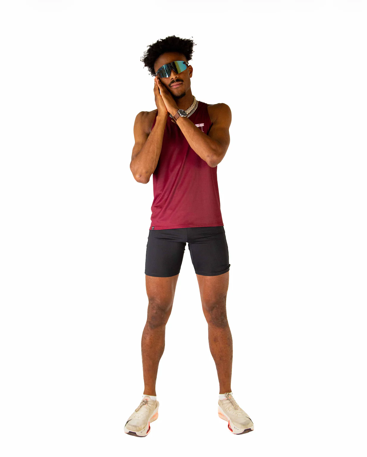 Men's Maroon Performance Singlet - Image 5
