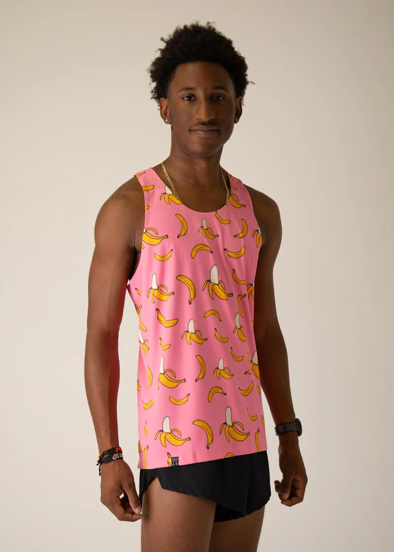 Men's Pink Bananas Performance Singlet - Image 3