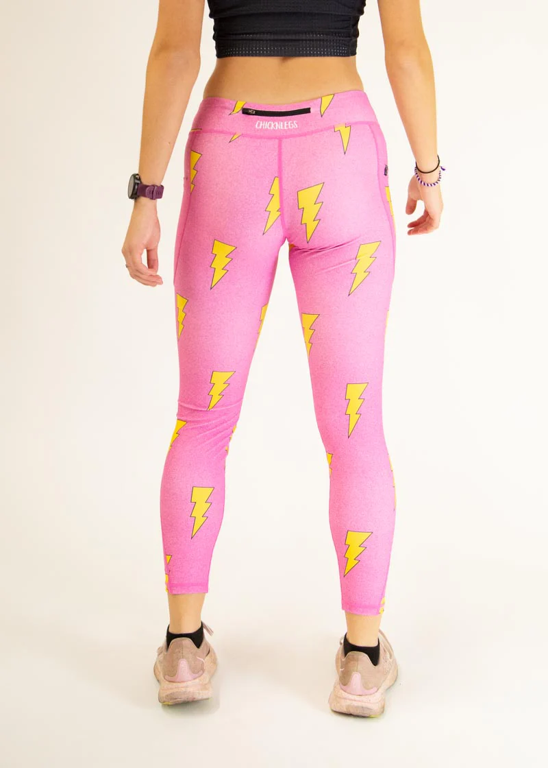 Women's Pink Bolts Leggings - Image 4